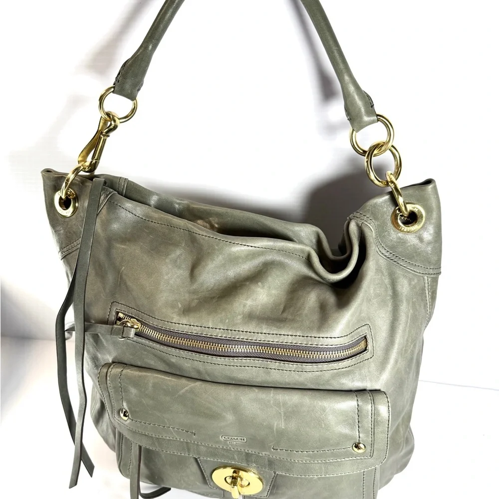 Coach | Vintage 2000s Y2K Large Grey Hobo Genuine Leather